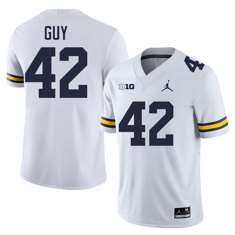 TJ Guy Michigan Jersey,Michigan Wolverines #42 TJ Guy Jersey Youth-White